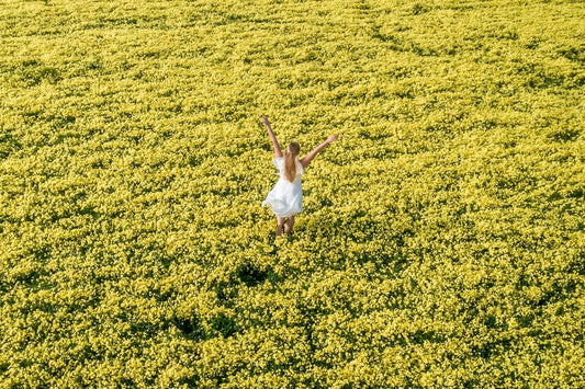 Running through Spring Flowers on the Coast